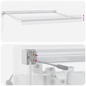 VidaXL Automatyczna chowana markiza biała 350x250 cm, vidaXL Materiał do wymiany markizy na ramę 3.5x2.5 m białą