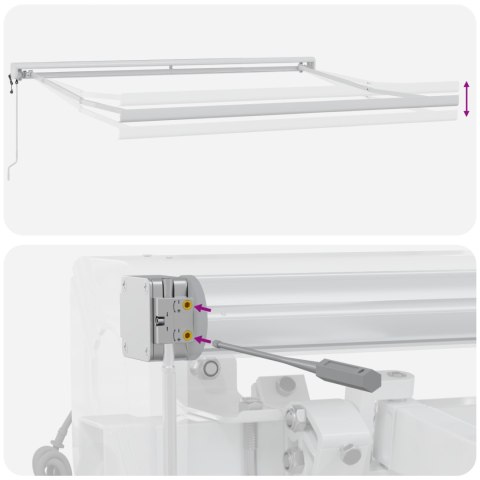 VidaXL Automatyczna chowana markiza biała 350x250 cm, vidaXL Materiał do wymiany markizy na ramę 3.5x2.5 m białą VidaXL Automatyczna chowana markiza biała 350x250 cm, vidaXL Materiał do wymiany markizy na ramę 3.5x2.5 m białą