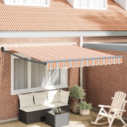 VidaXL Automatyczna chowana markiza w wielokolorowe paski 350x250 cm