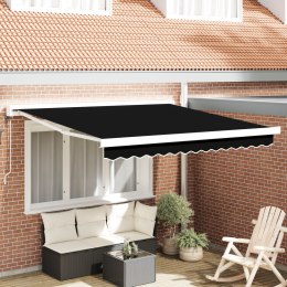 VidaXL Automatyczna czarna markiza chowana 350x250 cm, vidaXL Materiał wymienny do ramy markizy 3.5x2.5 m czarny