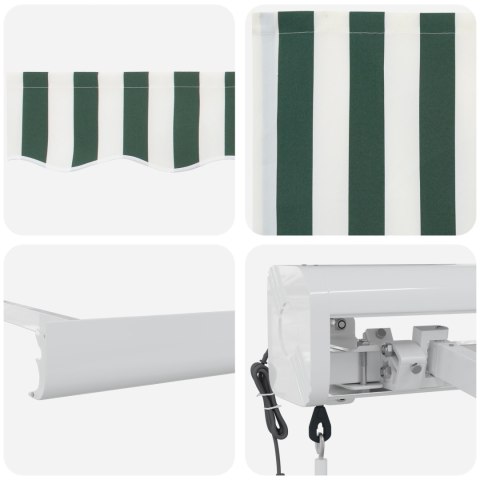VidaXL Automatyczna markiza chowana zielona i biała 300x250 cm, vidaXL Materiał do wymiany markizy dla ramy 3x2.5 m zielonej i b VidaXL Automatyczna markiza chowana zielona i biała 300x250 cm, vidaXL Materiał do wymiany markizy dla ramy 3x2.5 m zielonej i b
