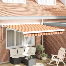 VidaXL Automatyczna zwijana markiza w żółtym i pomarańczowym, 350x250 cm