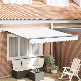 VidaXL Biała manualna markiza zwijana 350x250 cm, vidaXL Materiał zastępczy markizy dla ramy 3,5x2,5 m Biały
