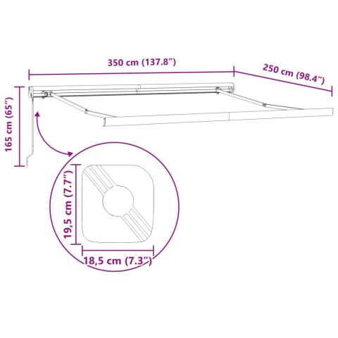 VidaXL Biała markiza ręczna 350x250 cm, vidaXL materiał wymienny do markizy o rozmiarze 3,5x2,5 m biała VidaXL Biała markiza ręczna 350x250 cm, vidaXL materiał wymienny do markizy o rozmiarze 3,5x2,5 m biała