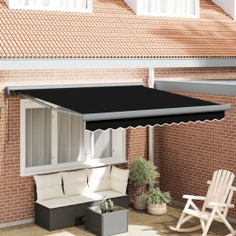 VidaXL Czarna, chowana markiza automatyczna 350x250 cm, vidaXL Materiał na wymianę markizy dla ramy 3,5x2,5 m czarny