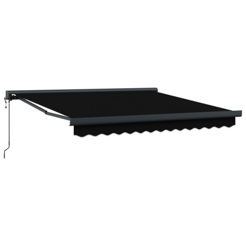 VidaXL Czarna, chowana markiza automatyczna 350x250 cm, vidaXL Materiał na wymianę markizy dla ramy 3,5x2,5 m czarny VidaXL Czarna, chowana markiza automatyczna 350x250 cm, vidaXL Materiał na wymianę markizy dla ramy 3,5x2,5 m czarny