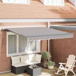 VidaXL Jasnoszara Ręczna Markiza Chowana 350x250 cm, vidaXL Materiał zamienny do markizy o wymiarach 3.5x2.5m Jasnoszary