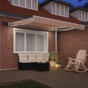 VidaXL Manualna markiza chowana z LED w wielokolorowe paski 350x250 cm