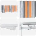VidaXL Manualna markiza chowana z LED w wielokolorowe paski 350x250 cm