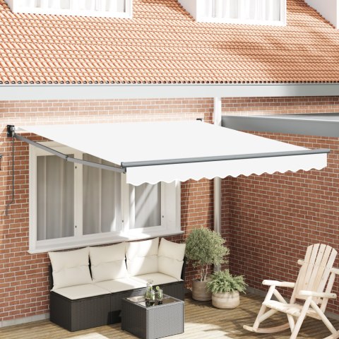 VidaXL Ręczna Markiza Zwijana Biała 350x250 cm, vidaXL Materiał wymienny do markizy 3.5x2.5 m Biały