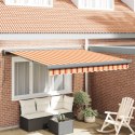 VidaXL Ręczna chowana markiza - Żółta i pomarańczowa 350x250 cm
