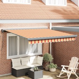 VidaXL Ręczna chowana markiza - Żółta i pomarańczowa 350x250 cm