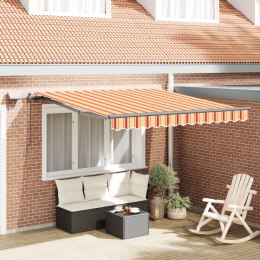 VidaXL Ręczna markiza chowana z LED w żółtym i pomarańczowym 350x250 cm