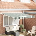 Automatyczna markiza vidaXL Zielona i biała 350x250 cm, Materiał wymienny do markizy vidaXL dla ramy 3.5x2.5 m Zielona i biała