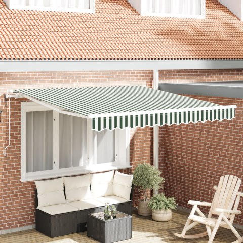 Automatyczna markiza vidaXL Zielona i biała 350x250 cm, Materiał wymienny do markizy vidaXL dla ramy 3.5x2.5 m Zielona i biała