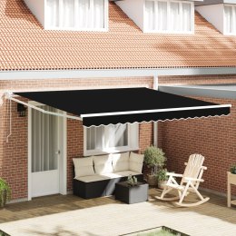 Czarna automatyczna zwijana markiza vidaXL 400x300 cm, Materiał do wymiany markizy vidaXL na ramę 4x3 m czarny