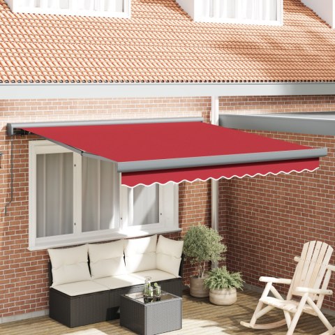 Czerwona markiza manualna chowana 350x250 cm, Materiał do wymiany w markizie vidaXL dla ramy 3.5x2.5 m Czerwony