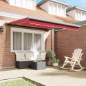 Czerwona markiza manualna chowana 350x250 cm, Materiał do wymiany w markizie vidaXL dla ramy 3.5x2.5 m Czerwony