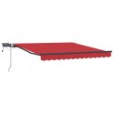 Markiza Manualna Chowana z LED Czerwona 350x250 cm, Materiał Zastępczy Markizy vidaXL do Ramy 3.5x2.5 m Czerwona