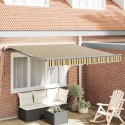Markiza chowana vidaXL Zielona i żółta 350x250 cm, Tkanina markizy vidaXL na ramę 3.5x2.5 m Zielona i żółta