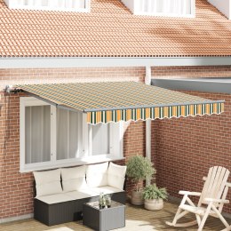 Markiza chowana vidaXL Zielona i żółta 350x250 cm, Tkanina markizy vidaXL na ramę 3.5x2.5 m Zielona i żółta