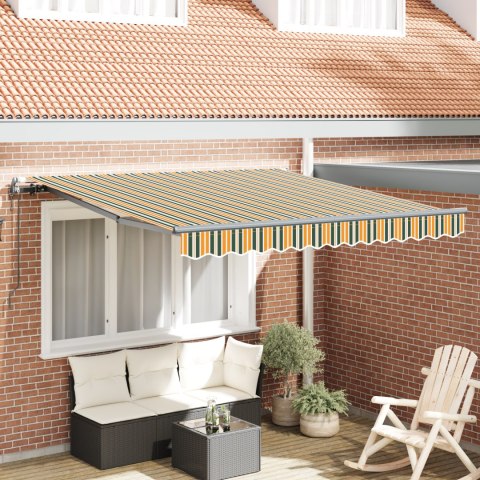 Markiza chowana vidaXL Zielona i żółta 350x250 cm, Tkanina markizy vidaXL na ramę 3.5x2.5 m Zielona i żółta