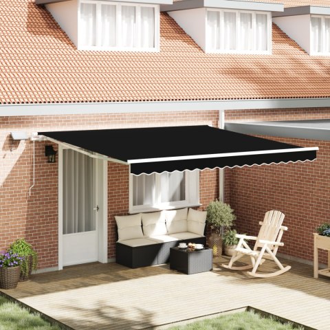Markiza ręczna vidaXL z LED Czarna 400x300 cm, Materiał zamienny do markizy vidaXL na ramę 4x3 m Czarna