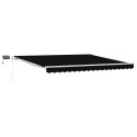 Markiza ręczna vidaXL z LED Czarna 400x300 cm, Materiał zamienny do markizy vidaXL na ramę 4x3 m Czarna