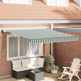 Ręczna markiza chowana vidaXL Zielona i Biała 350x250 cm, Materiał do wymiany markizy vidaXL dla ramy 3.5x2.5 m Zielonej i Białe