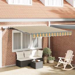 Ręczna markiza chowana vidaXL z LED Zielono-żółta 350x250 cm, Materiał wymienny do markizy vidaXL o wymiarach 3.5x2.5 m Zielono-