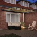 Ręczna markiza chowana vidaXL z LED Zielono-żółta 350x250 cm, Materiał wymienny do markizy vidaXL o wymiarach 3.5x2.5 m Zielono-