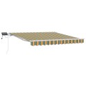 Ręczna markiza vidaXL chowana z LED Zielona i Żółta 350x250 cm, Tkanina wymienna do markiz vidaXL na ramę 3,5x2,5 m Zielona i Żó