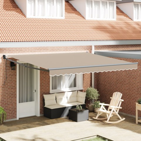 VidaXL Automatyczna Chowana Markiza Beżowa 400x300 cm, vidaXL Wymienna Tkanina do Markizy 4x3 m Beżowa