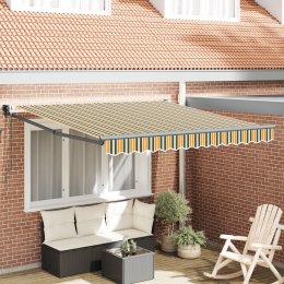 VidaXL Automatyczna Chowana Markiza Zielona i Żółta 350x250 cm, vidaXL Materiał na markizę do ramy 3,5x2,5 m Zielona i Żółta