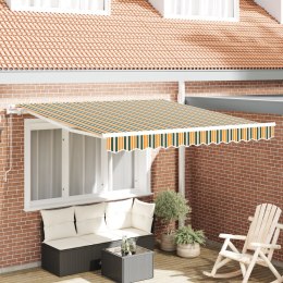 VidaXL Automatyczna Markiza Chowana Zielona i Żółta 350x250 cm, vidaXL Materiał zastępczy do markizy dla ramy 3,5x2,5 m Zielony 