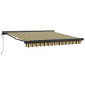 VidaXL Automatyczna chowana markiza Zielona i Żółta 350x250 cm, vidaXL Wymienna tkanina markizy do ramy 3.5x2.5 m Zielona i Żółt