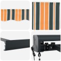 VidaXL Automatyczna chowana markiza Zielona i Żółta 350x250 cm, vidaXL Wymienna tkanina markizy do ramy 3.5x2.5 m Zielona i Żółt