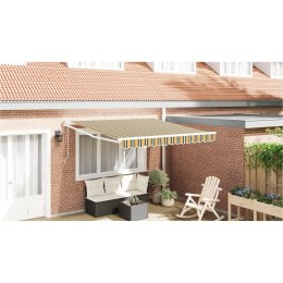 VidaXL Automatyczna chowana markiza Zielono-żółta 350x250 cm, vidaXL Tkanina zastępcza do markizy 3.5x2.5 m Zielono-żółta