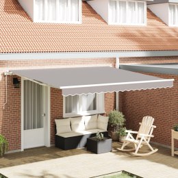VidaXL Automatyczna chowana markiza jasnoszara 400x300 cm, vidaXL Materiał zamienny markizy na ramę 4x3 m jasnoszary