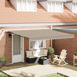 VidaXL Automatyczna chowana markiza z LED beżowa 400x300 cm, vidaXL Materiał do wymiany markizy na ramy 4x3 m beżowy