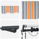VidaXL Automatyczna chowana markiza z LED i paskami w różnych kolorach 400x300 cm