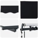 VidaXL Automatyczna markiza chowana Czarna 400x300 cm, vidaXL Materiał do wymiany markizy na ramę 4x3 m Czarny
