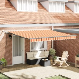 VidaXL Automatyczna markiza chowana z LED żółta i pomarańczowa 400x300 cm
