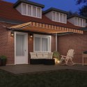 VidaXL Automatyczna markiza chowana z LED żółta i pomarańczowa 400x300 cm