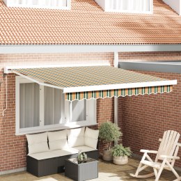 Automatyczna markiza chowana zielono-żółta 350x250 cm, Namiot markizowy vidaXL do wymiany tkaniny dla ramy 3,5x2,5 m ziel