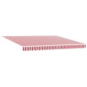 VidaXL Automatyczna markiza retrakcyjna w czerwono-białe paski 400x300 cm