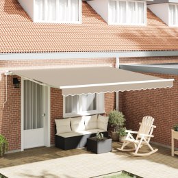 VidaXL Beżowa Ręczna Chowana Markiza 400x300 cm, vidaXL Beżowy materiał wymienny do markizy 4x3 m