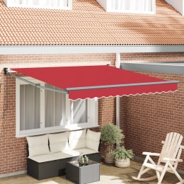 VidaXL Czerwona ręczna markiza chowana 350x250 cm, vidaXL Tkanina zamienna do markizy 3,5x2,5 m Ramka czerwona