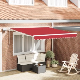 VidaXL Manualna markiza składana z LED Czerwona 350x250 cm, vidaXL Materiał zastępczy markizy do ramy 3.5x2.5 m Czerwona