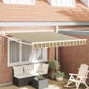 VidaXL Ręczna Chowana Markiza Zielona i Żółta 350x250 cm, vidaXL Materiał do wymiany markizy dla ramy 3,5x2,5 m Zielona i Żółta